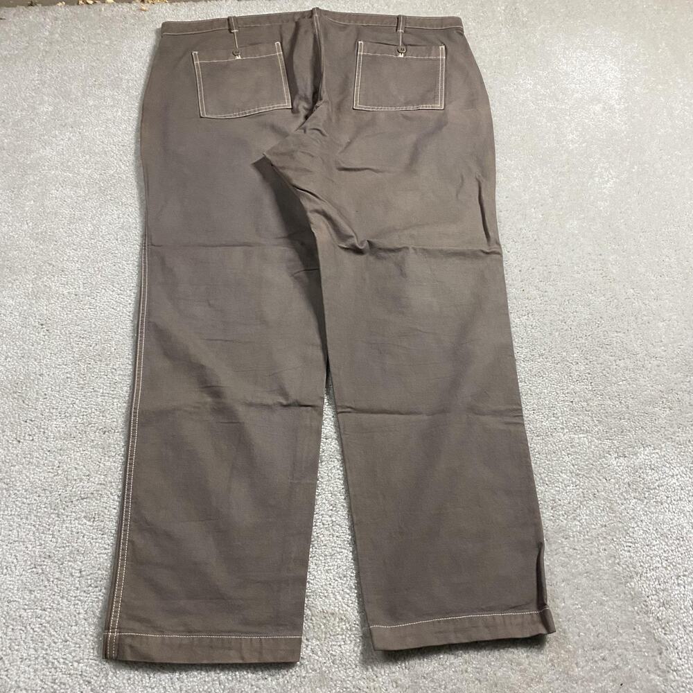 GAP Pants Mens 42 Brown Straight Leg Workwear Twill Chino Field Work Custom Dye - Picture 2 of 9